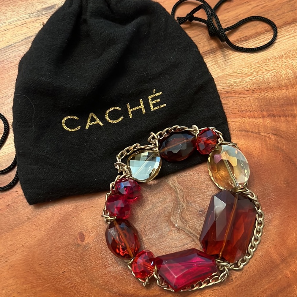 Cache Red Gemstone Beaded Bracelet - image 7